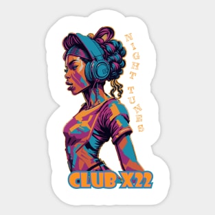 Girl with Headphones Sticker